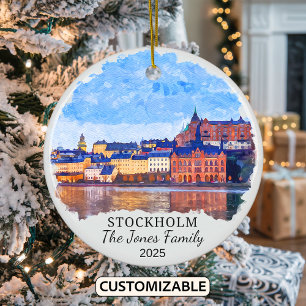 Personlig Stockholm Ornament, Sverige Julgransprydnad Keramik
