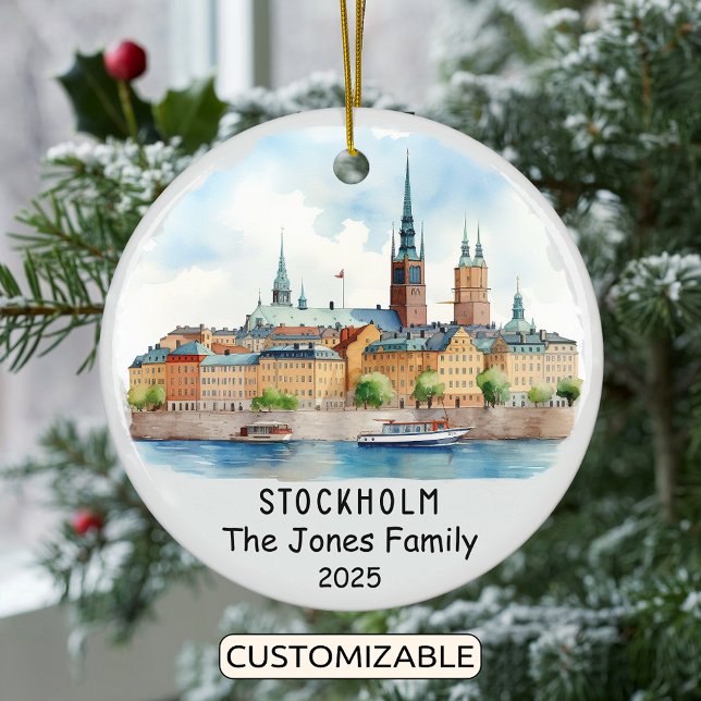 Personlig Stockholm Ornament, Sverige Julgransprydnad Keramik (Skapare uppladdad)