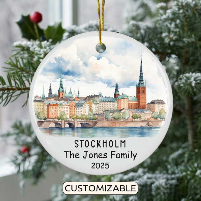 Personlig Stockholm Ornament, Sverige Julgransprydnad Keramik (Skapare uppladdad)