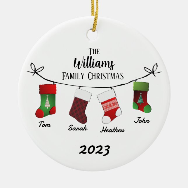 Personlig Stockings Julgransprydnad Keramik (Framsidan)