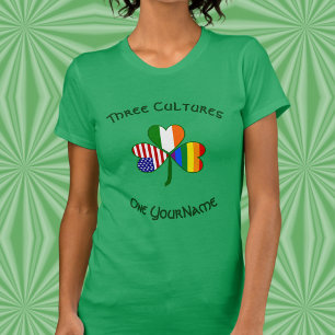 Personlig Stolthet Irland USA Shamrock Kvinnor  T Shirt