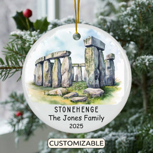 Personlig Stonehenge Ornament, England Julgransprydnad Keramik