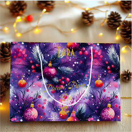 Personlig stor gift-säck med Lila Festive