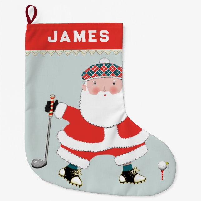 Personlig stor julstrumpa för golf (Framsidan)