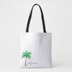 Personlig stor toteväska med rep-handtag, strand tygkasse