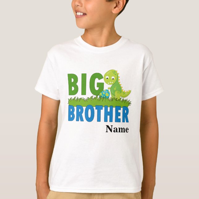 Personlig storebror dinosaur t-shirt (Framsida)