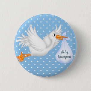 Personlig Stork Button for Boys Knapp