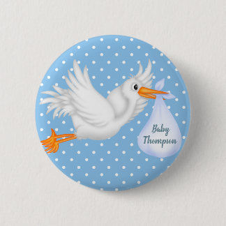 Personlig Stork Button for Boys Knapp