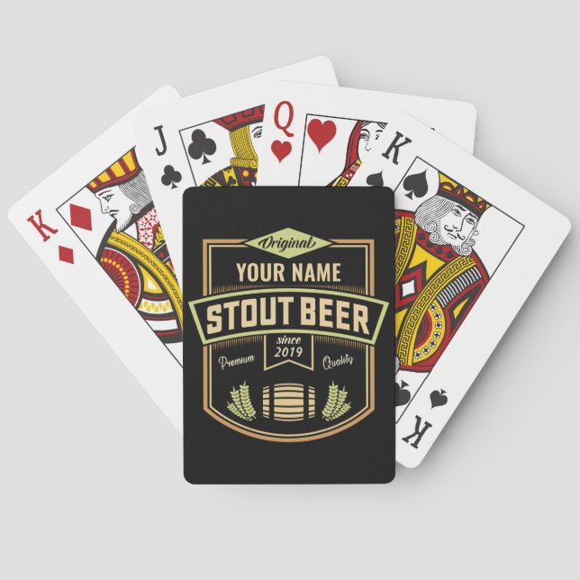 Personlig Stout Mörk Beer Brewing Label Pub Casinokort (Baksidan)