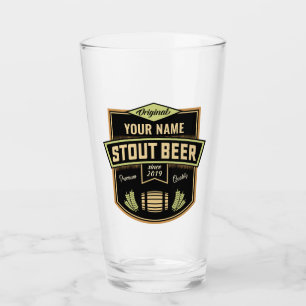 Personlig Stout Mörk Beer Brewing Label Pub Glaskopp