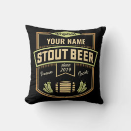 Personlig Stout Mörk Beer Brewing Label Pub Kudde