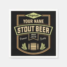 Personlig Stout Mörk Beer Brewing Label Pub Pappersservett
