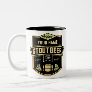 Personlig Stout Mörk Beer Brewing Label Pub Två-Tonad Mugg