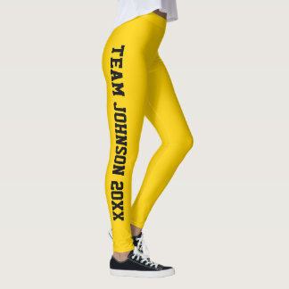 Personlig Strålande Gul Klassisk Familjeåterträff Leggings