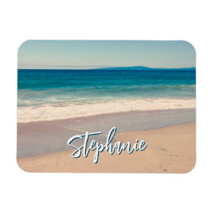 Personlig strandfoto havsblå landskapsbild magnet