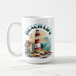 Personlig strandliv kaffemugg