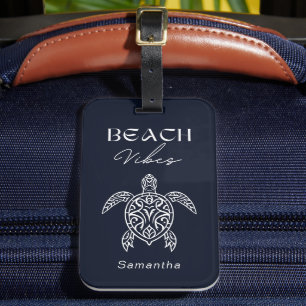 Personlig strandstämning tribal havssköldpadda bagagebricka