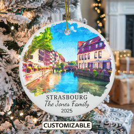 Personlig Strasbourg Ornament, Frankrike Julgransprydnad Keramik