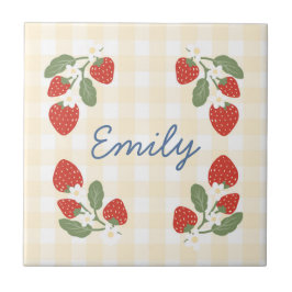 Personlig Strawberry Berry Sweet Party Picnic Kakelplatta
