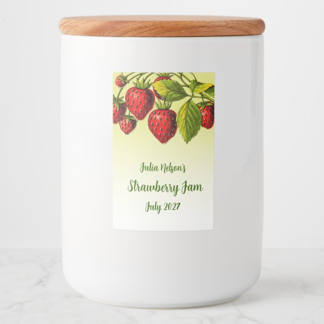 Personlig Strawberry Gult Ombre Sylt Burk Mat Etikett (Framsida)