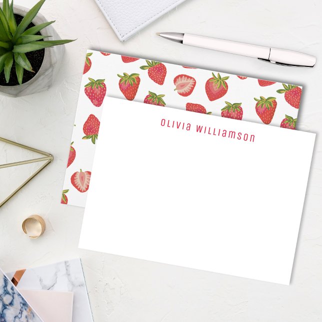 Personlig Strawberry mönster Anteckningskort (Skapare uppladdad)