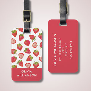 Personlig Strawberry Mönster Bagagebricka