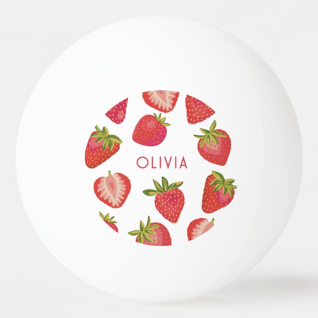 Personlig Strawberry Namn Pingisboll (Framsidan)