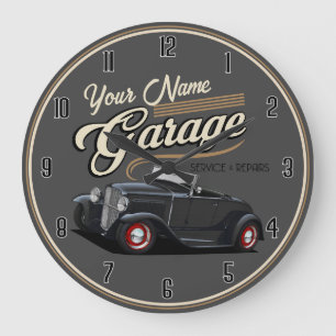 Personlig Street Rod Garage Large Clock Stor Klocka