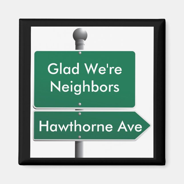 Personlig Street Sign-granne Magnet (Framsidan)
