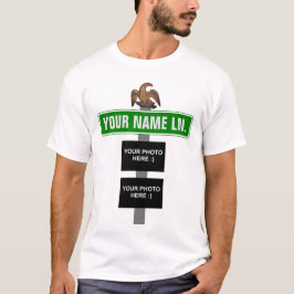 Personlig Street Sign och Photo Collage Finial T Shirt