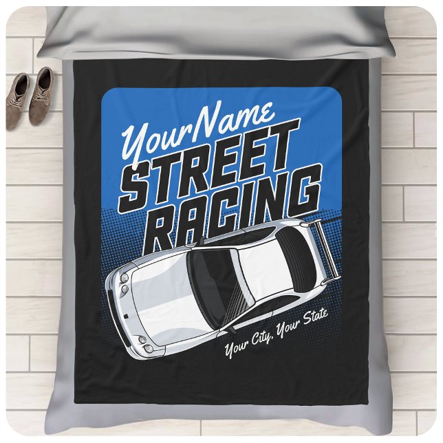 Personlig Street Tävla Tävling Motorsport Fleecefilt (Skapare uppladdad)