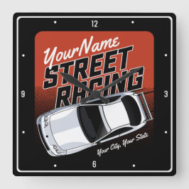 Personlig Street Tävla Tävling Motorsport Fyrkantig Klocka