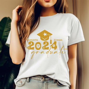Personlig Student, klass 2024 Guld T Shirt