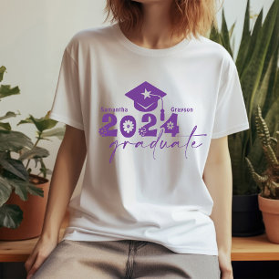 Personlig Student klass 2024 Lila T Shirt