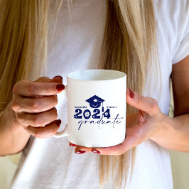 Personlig Student, klass 2024, marinblå Kaffemugg