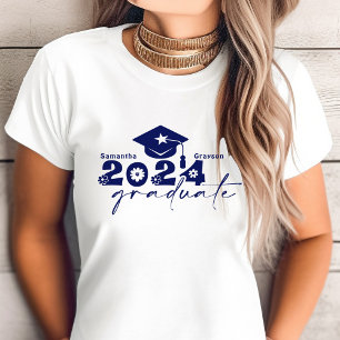 Personlig Student, klass 2024, marinblå T Shirt