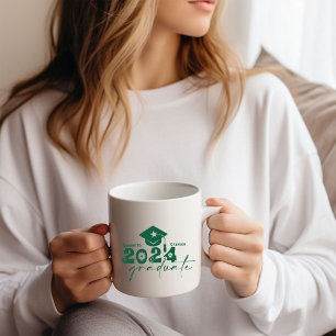 Personlig Student klass 2024 Mörk grönt Kaffemugg