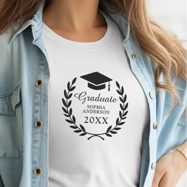 Personlig Student Namn-&klass Laurel-utandning T Shirt (Skapare uppladdad)