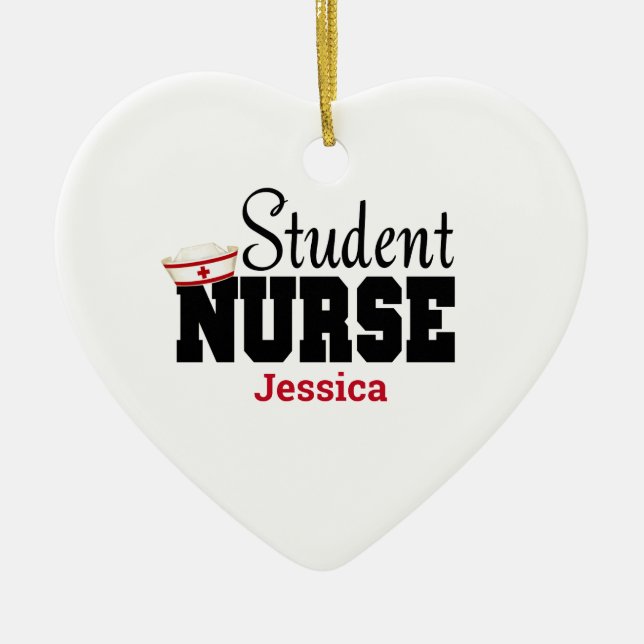 Personlig Student Nurse-jul Julgransprydnad Keramik (Framsidan)