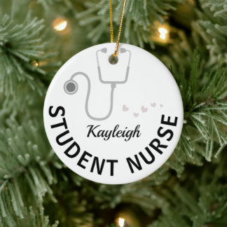 Personlig Student Nurse-stetoskoskop Julgransprydnad Keramik