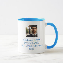 Personlig Student Photo Studenten Light Blue Mugg