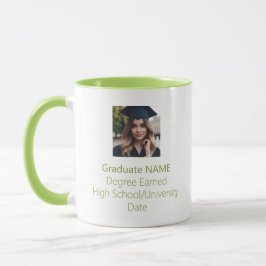 Personlig Student Photo Studenten Lime Green Mugg