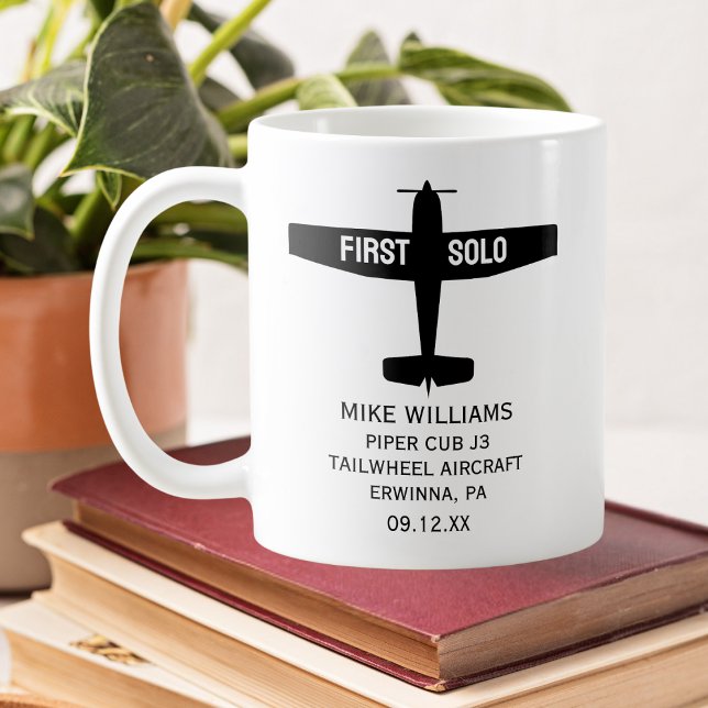 Personlig Student Pilot Första Ensamflygning Flygp Kaffemugg (Skapare uppladdad)