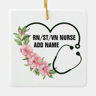 Personlig Student-registrerad-veteran Nurse Namn Julgransprydnad Keramik
