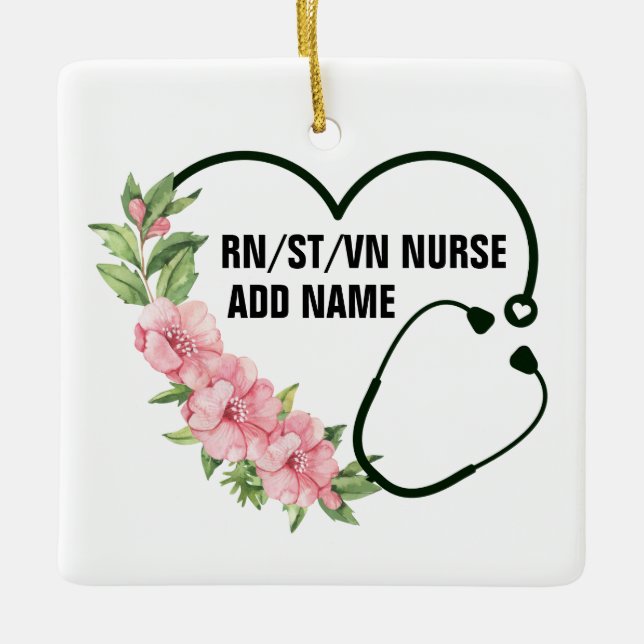 Personlig Student-registrerad-veteran Nurse Namn Julgransprydnad Keramik (Framsida)