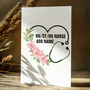 Personlig Student-registrerad-veteran Nurse Namn Julkort