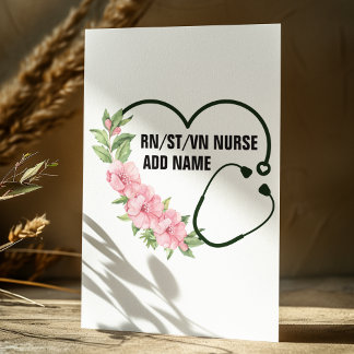 Personlig Student-registrerad-veteran Nurse Namn Julkort