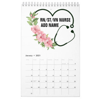 Personlig Student-registrerad-veteran Nurse Namn Kalender