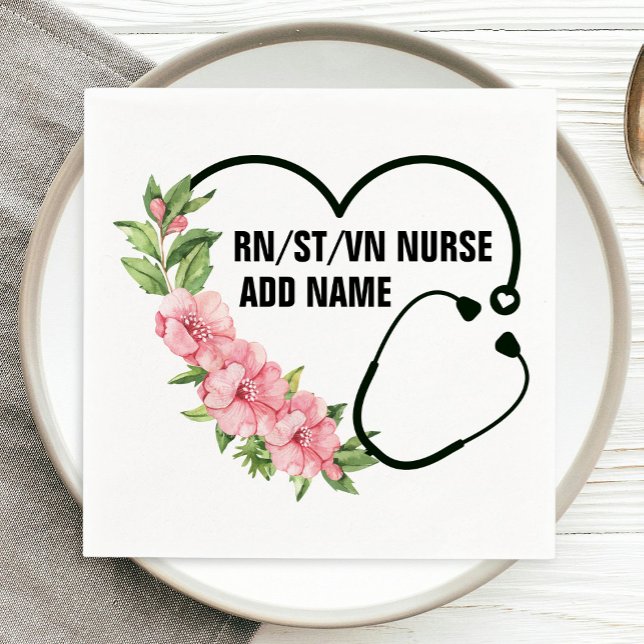 Personlig Student-registrerad-veteran Nurse Namn Pappersservett (Skapare uppladdad)