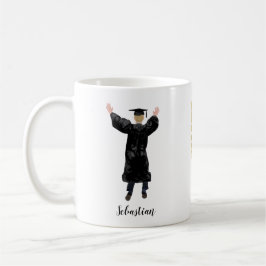 Personlig Student Watercolor Boy Kaffemugg